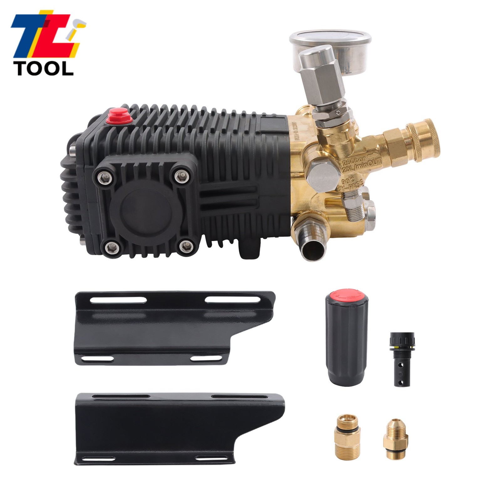 General Right Shaft 3500 PSI Pressure Washer Pump 4.5 HP Belt Drive 5.6 gpm