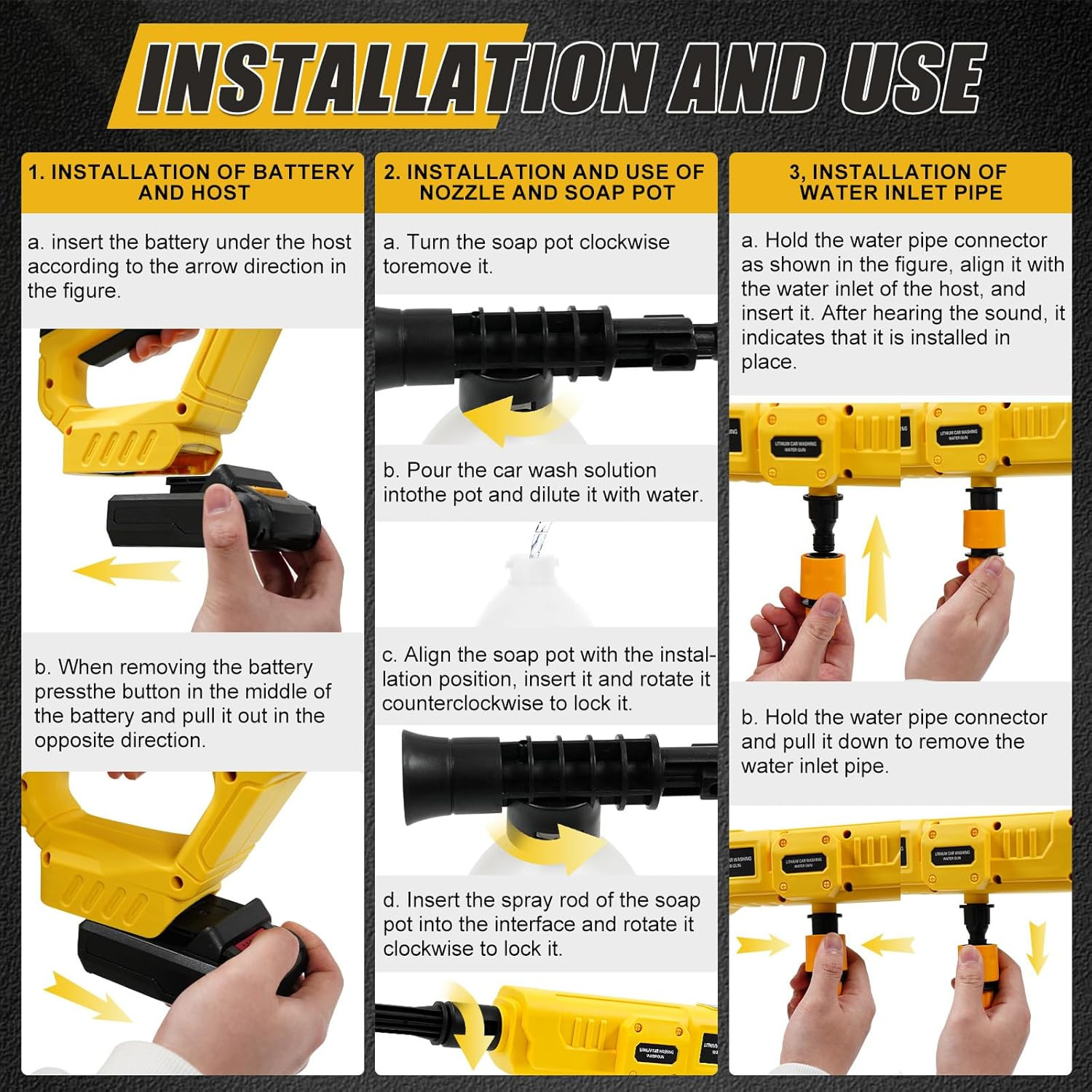 Cordless Portable Cleaning Tool Compatible with Dewalt 20V Battery, 800 PSI Brus