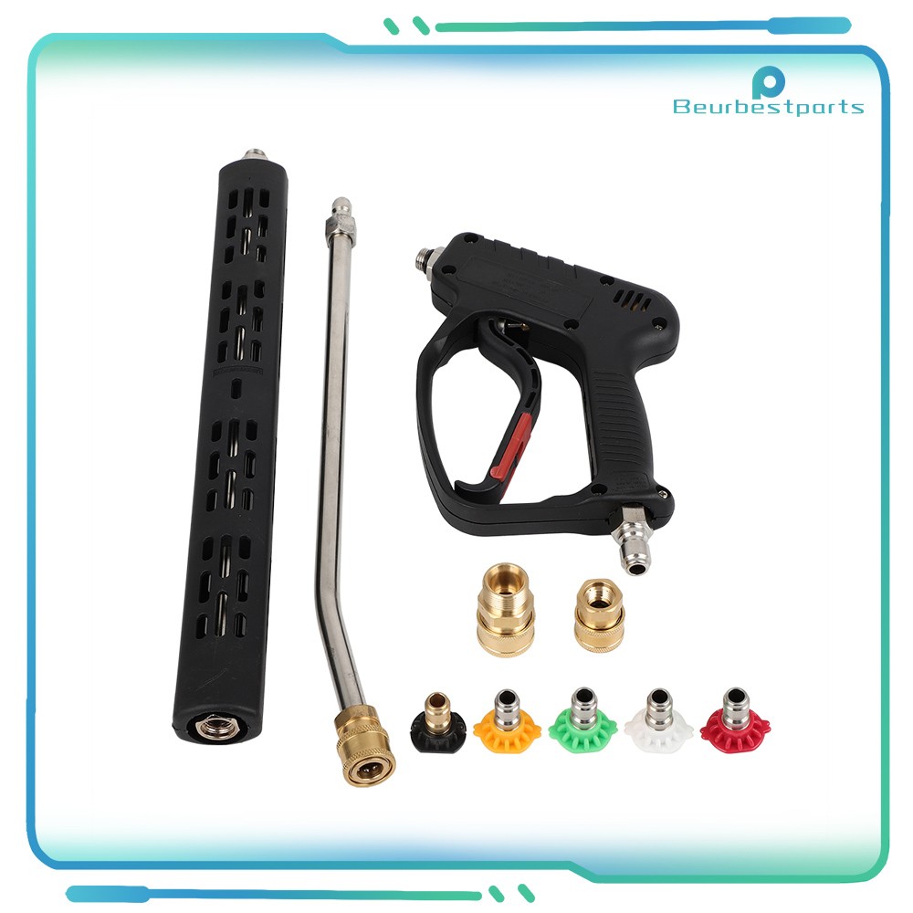 High Pressure Washer Gun 5000PSI 3/8″ with Extension Wand Trigger Handle 1/4″