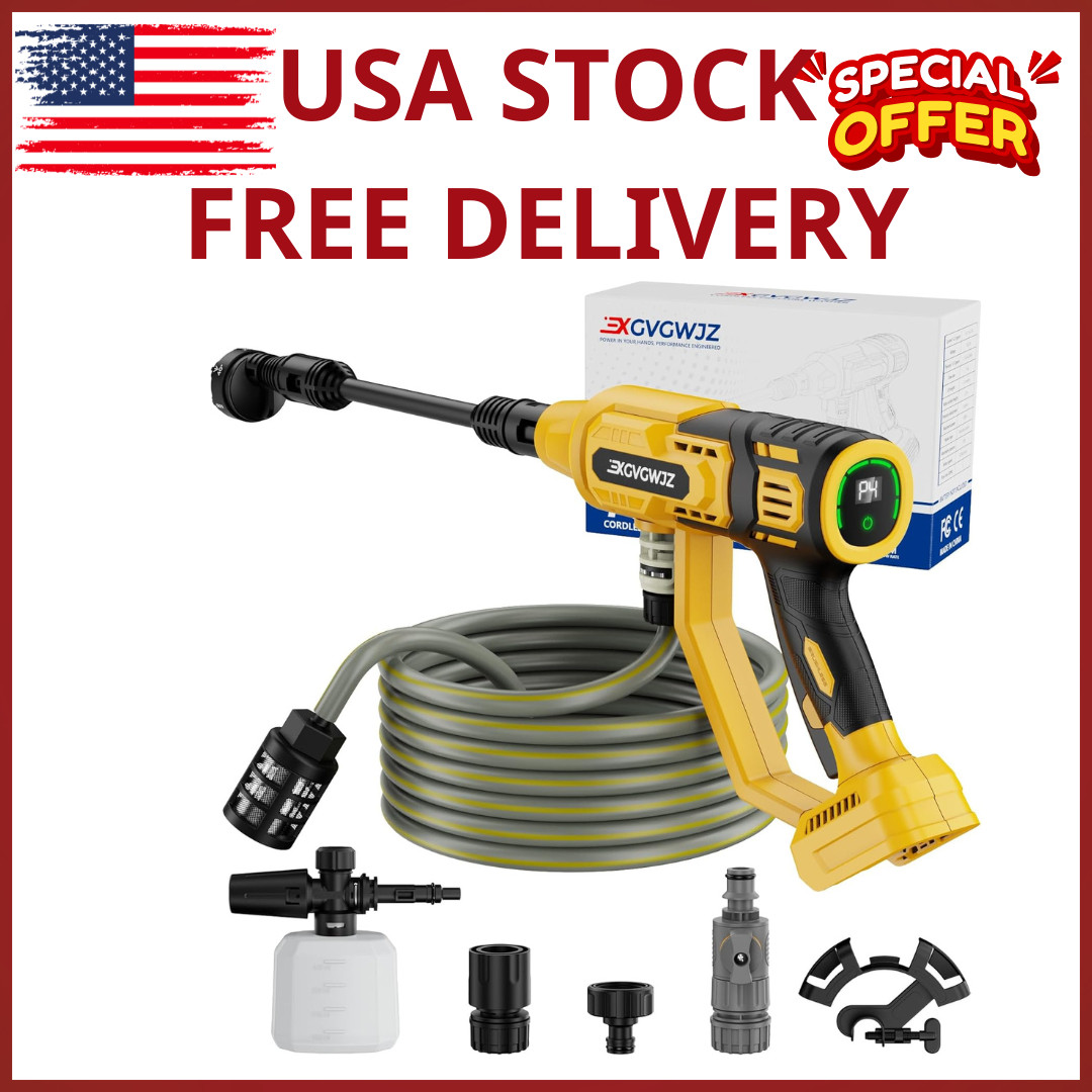 700 PSI Cordless Pressure Washer for DeWalt 20V Battery Brushless 6-in-1 Nozzle
