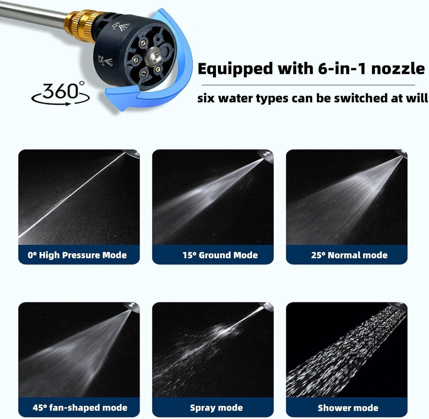 Portable Cordless Electric High Pressure Water Spray Gun Car Washer Cleaner Tool