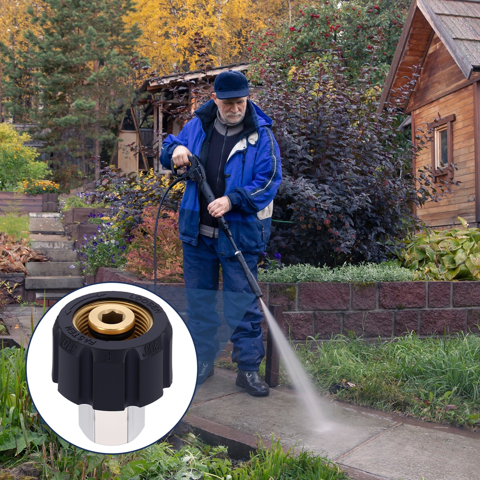 Pressure Washer Adapter M22 14mm Female to G1/4″ Female Fittings