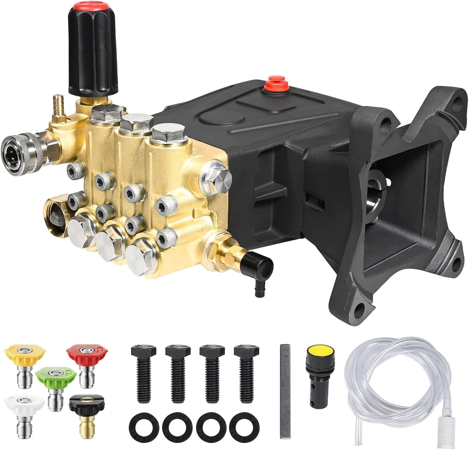 YAMATIC 4000 PSI Horizontal Triplex Plunger Pressure Washer Pump 1″ Shaft
