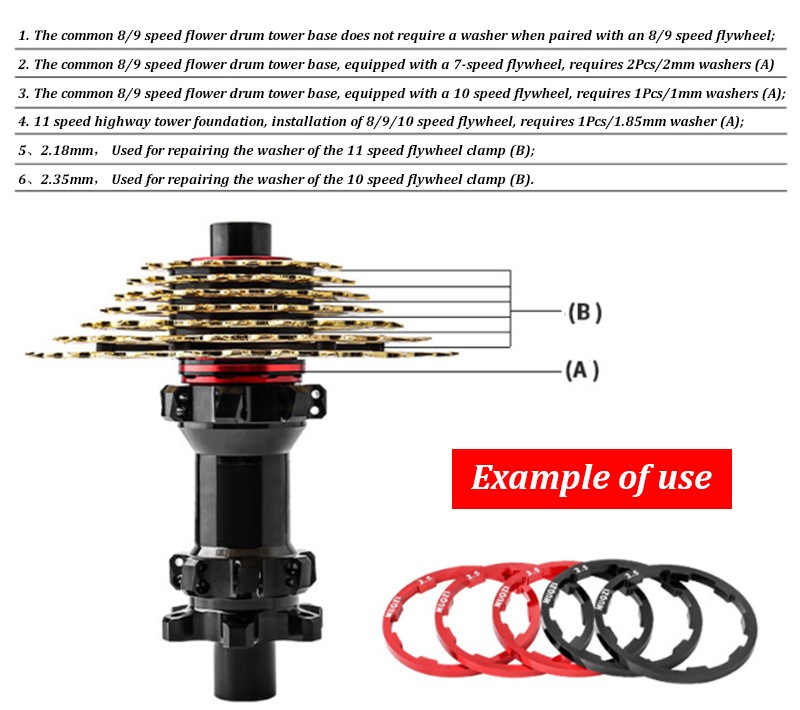 Card-Type Flower Drum Tower Base Cushion Ring Flywheel Washer for Bicycles