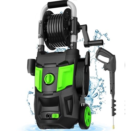 DECOKTOOL ELECTRIC PRESSURE WASHER 4 DIFFERENT NOZZLES SOAP CANNON – GREEN