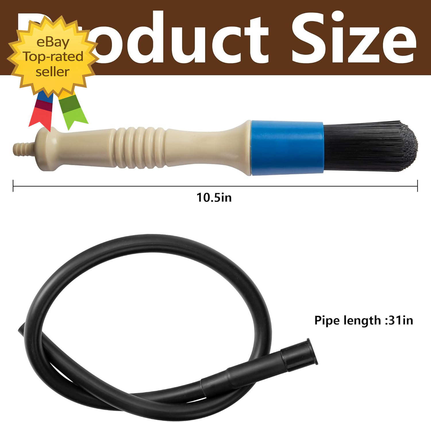 Parts Washer Brush with Hose Wear Resistant Parts Cleaning Brush