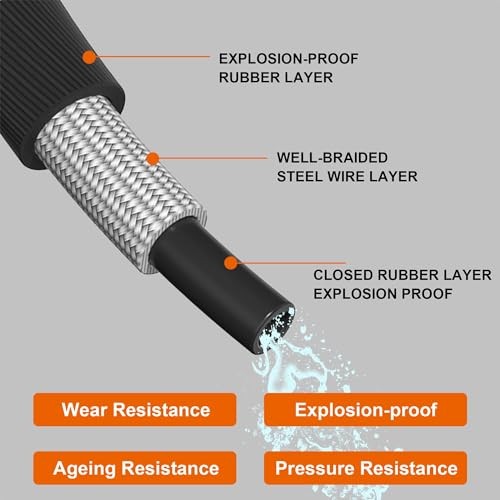 50FT Pressure Washer Hose with 3/8 Inch Quick Connect – High Tensile Wire