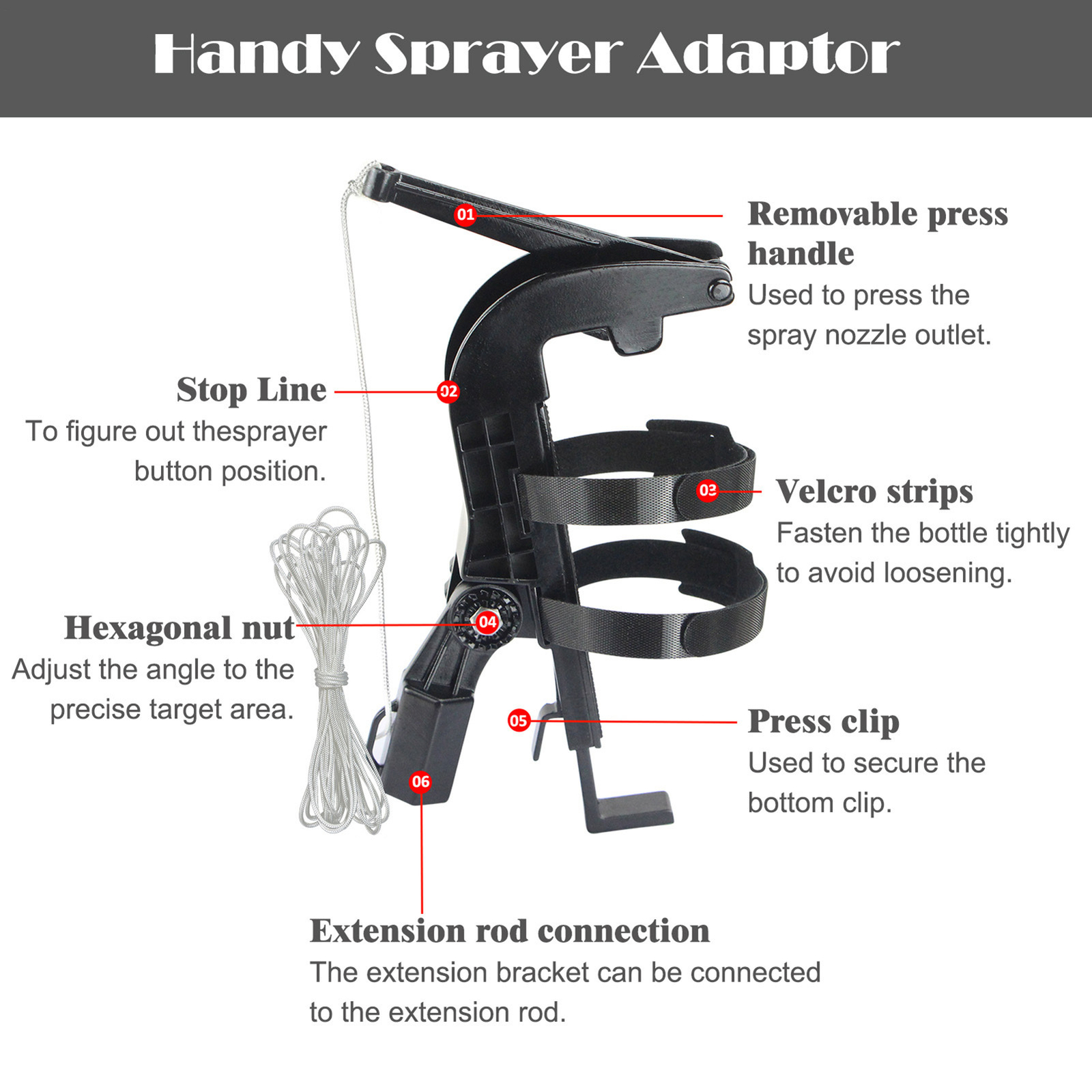 Adjustable Spray Can Extension Pole Adaptor Customizable Angles Up To 140