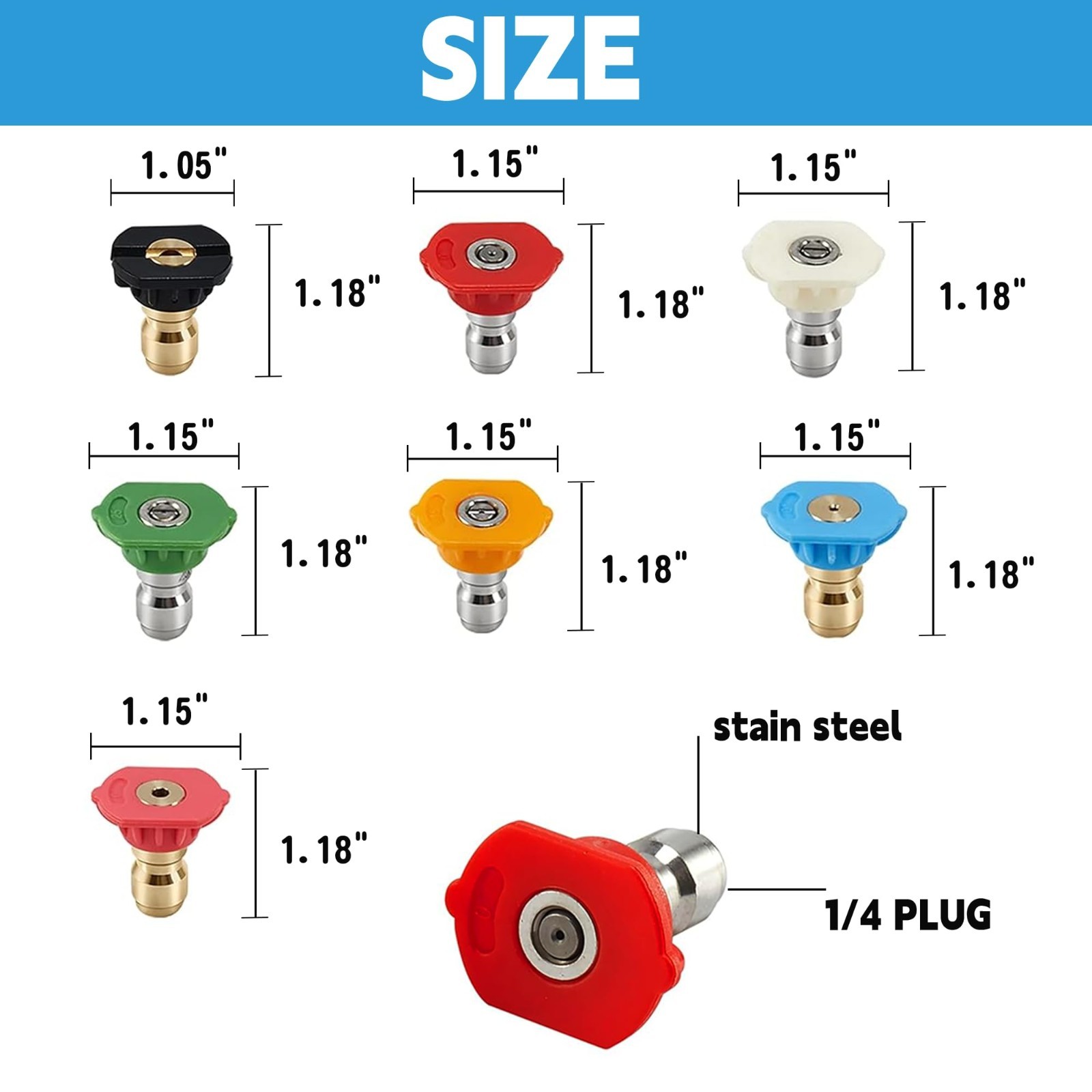 Foam Cannon Dual-Connector for Pressure Washer, 7 Nozzles, 4000 PSI, Quick Conne