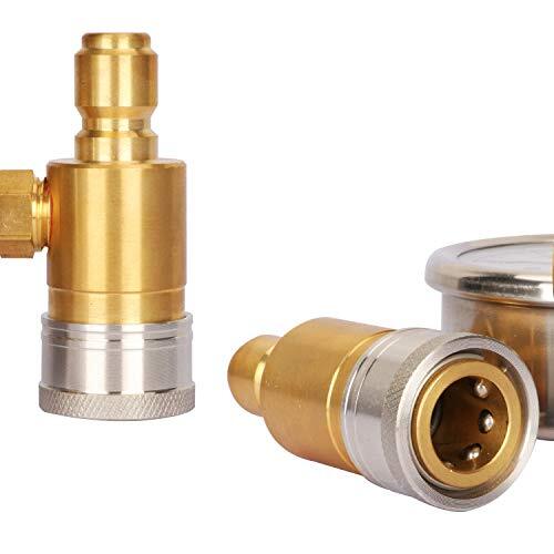 21/2″ Pressure Washer Pressure Gauge Kit 3/8 Inch Quick Connect 05000 Psi Glycer