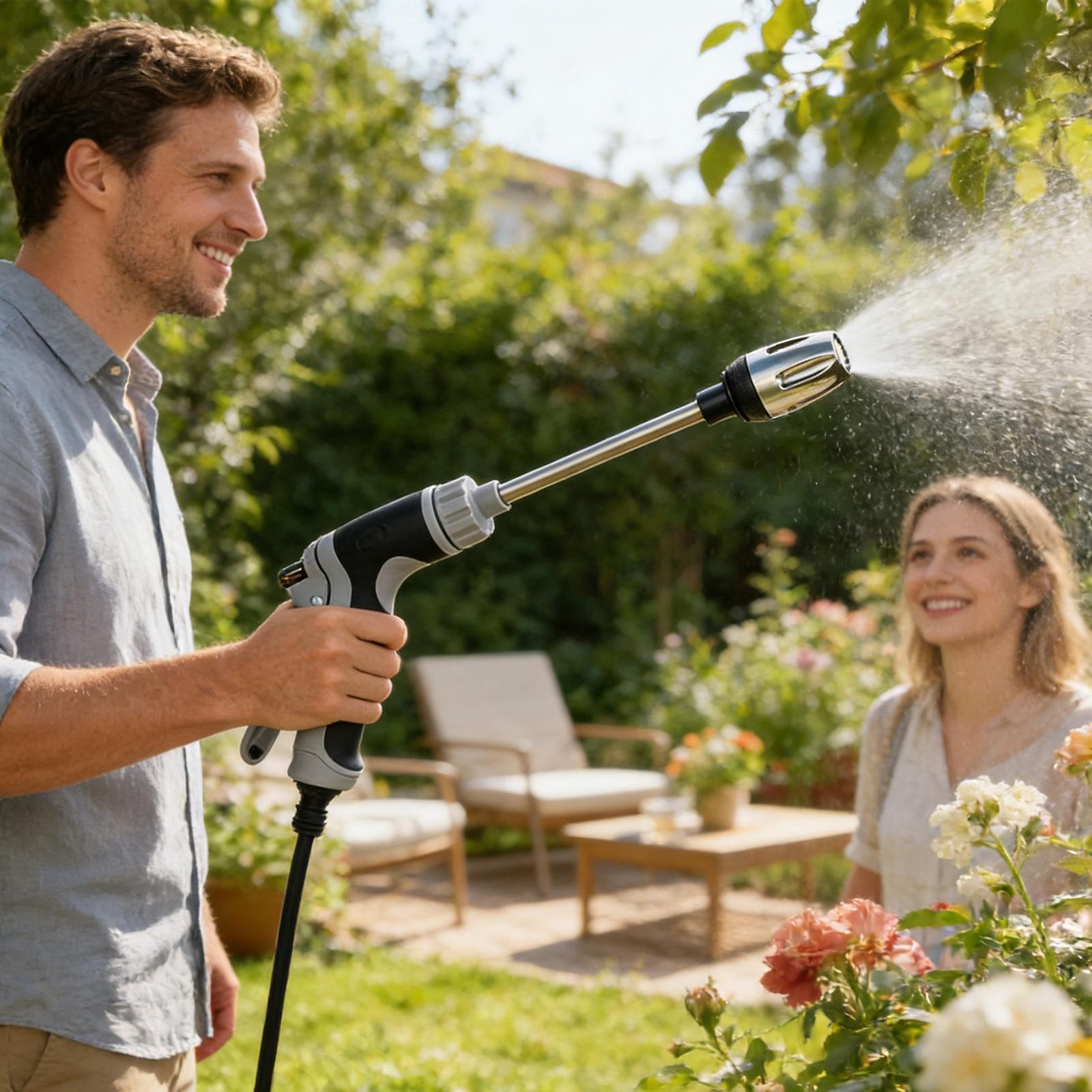 Pressure Washer 360 Degree Rotating Watering Nozzle Sprayer 3 Modes