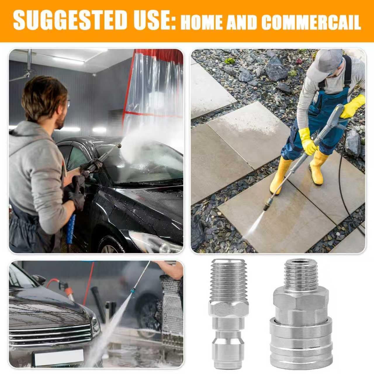 4 Pack 1/4 Inch Pressure Washer Quick Connect Fittings Stainless Steel Female