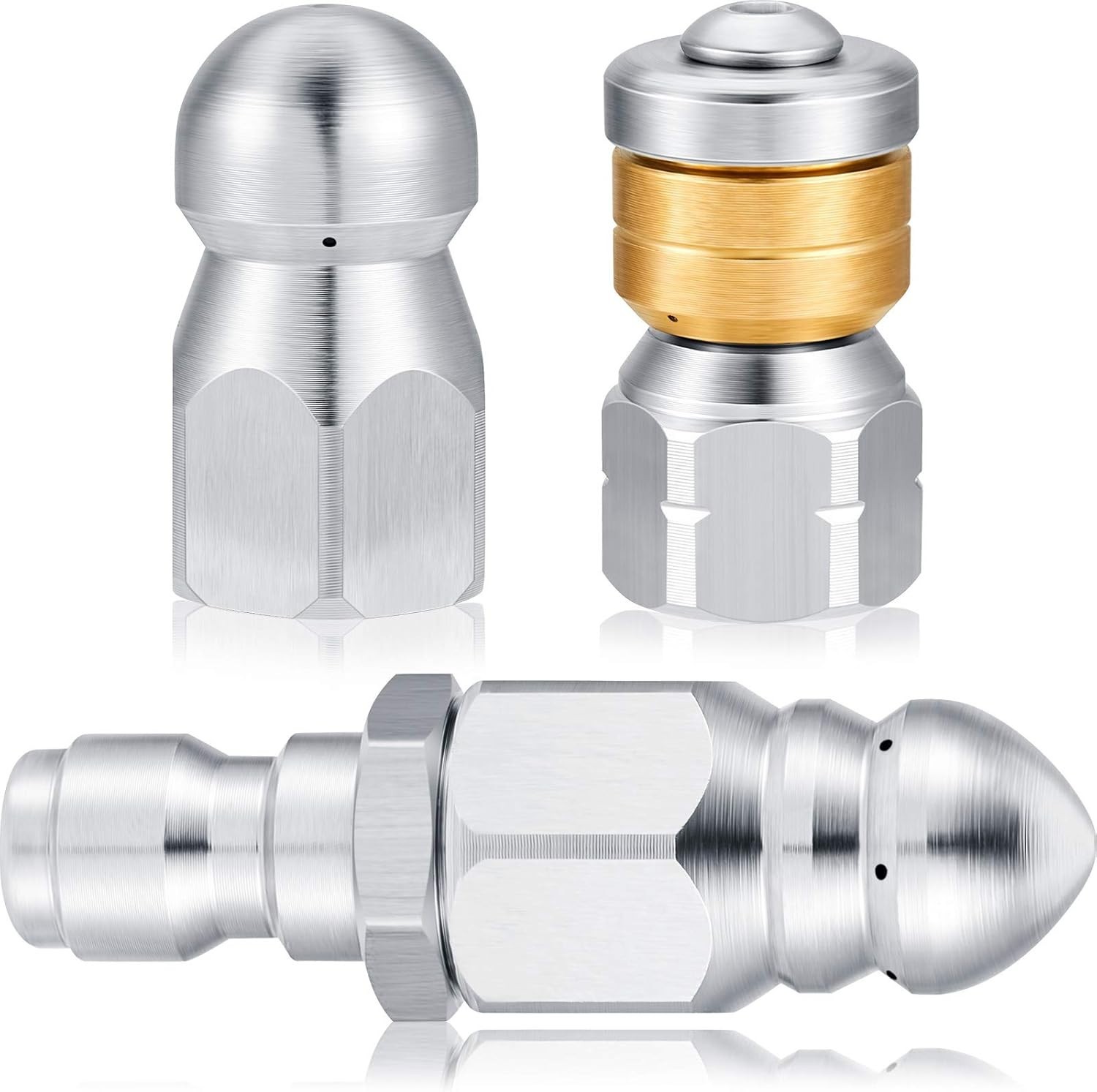 High-Pressure Stainless Steel Sewer Jetter Nozzle Kit