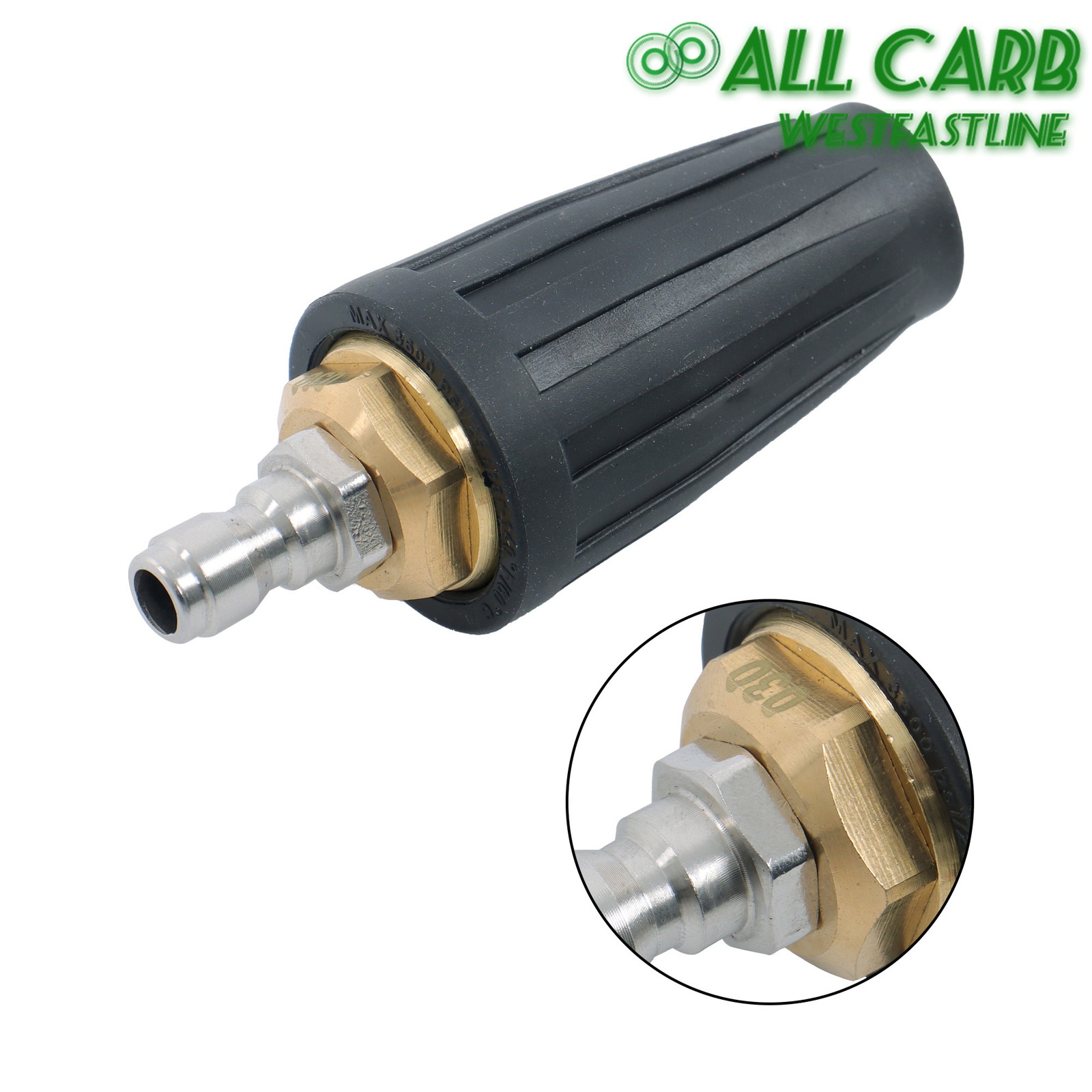 4000 PSI Pressure Power 360° Rotating Turbo Nozzle 4.0 Gpm Quick Connector 1/4″
