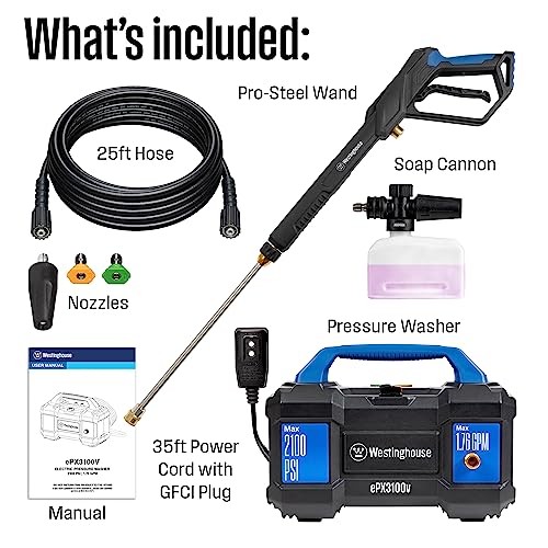Westinghouse ePX3100v Electric Pressure Washer – 2100 2100 Max PSI – Handheld