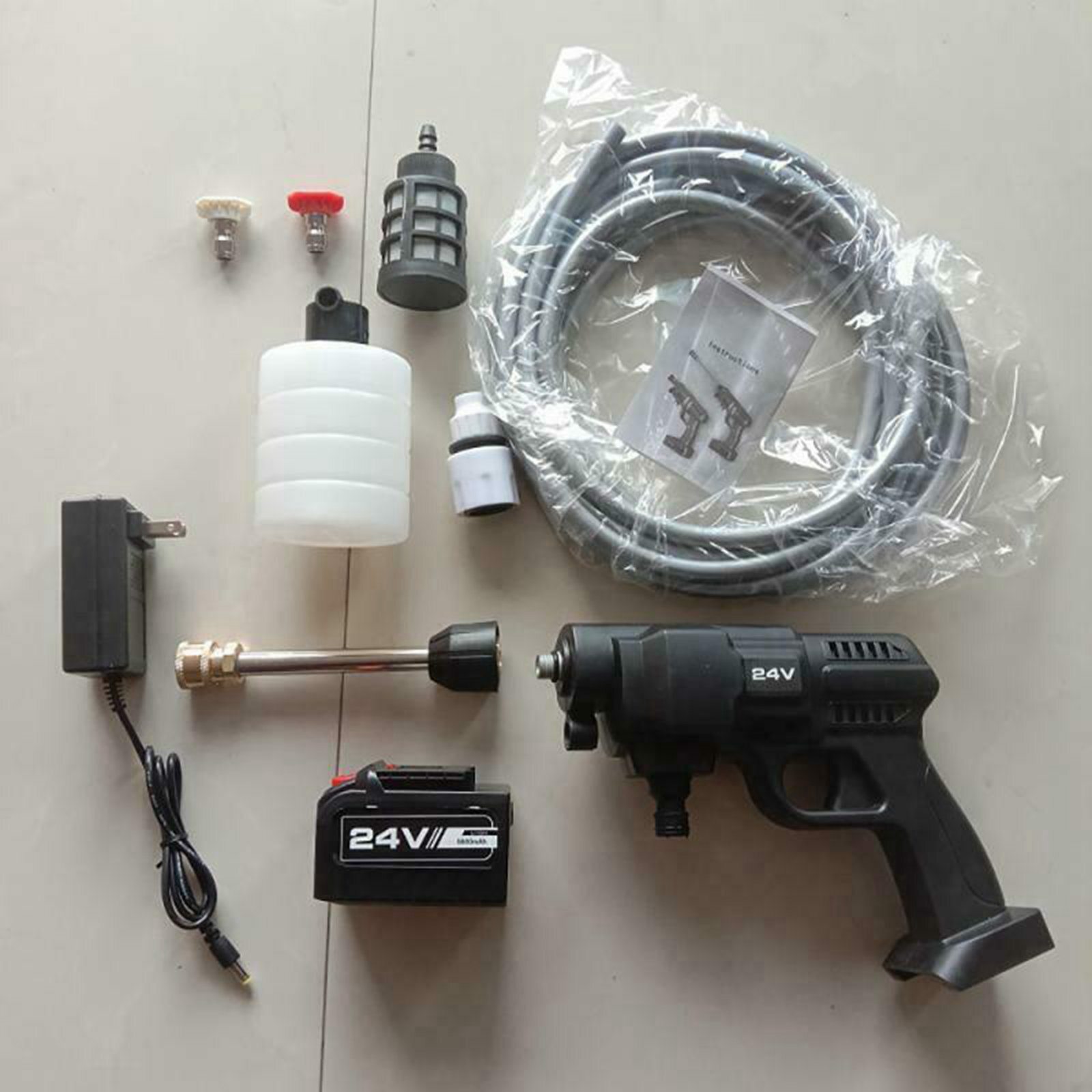 24V lithium high voltage car washing gun portable wireless small Car Washer Set