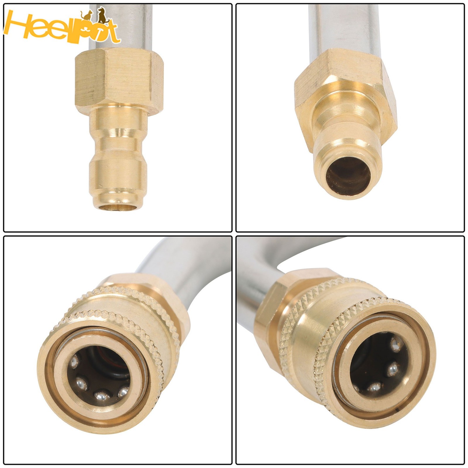 9 Pack 4000 Psi High Pressure Water Gun Extension Rod Set 1/4 Inch Quick Connect