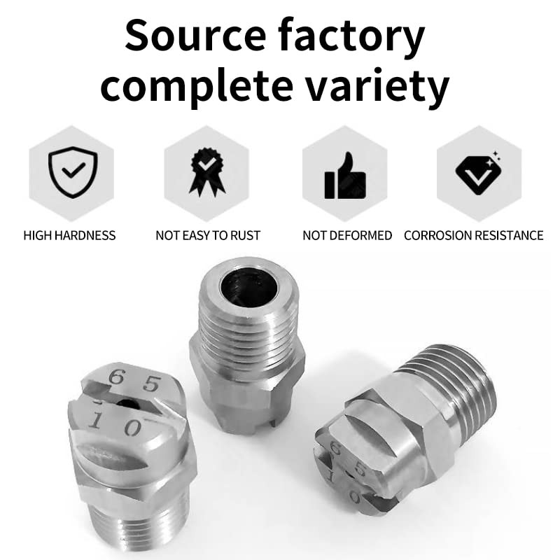 Stainless Steel 1/4BSPT High Pressure Spray Fan Washer Nozzle Tip 65 Degree O…