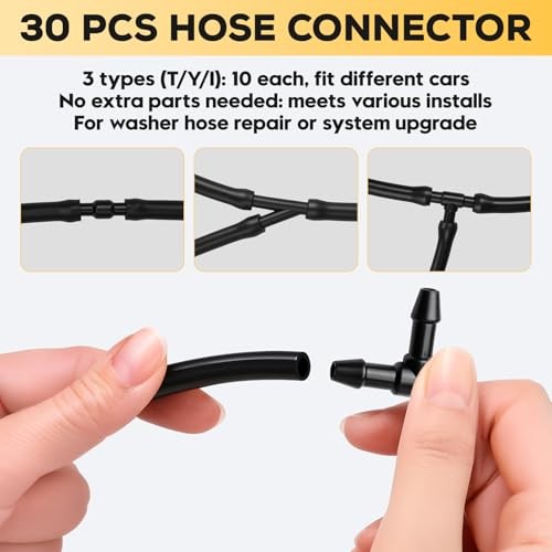 Windshield Washer Hose Kit – 4M Flexible Durable Rubber Fluid Tubing & Tubing