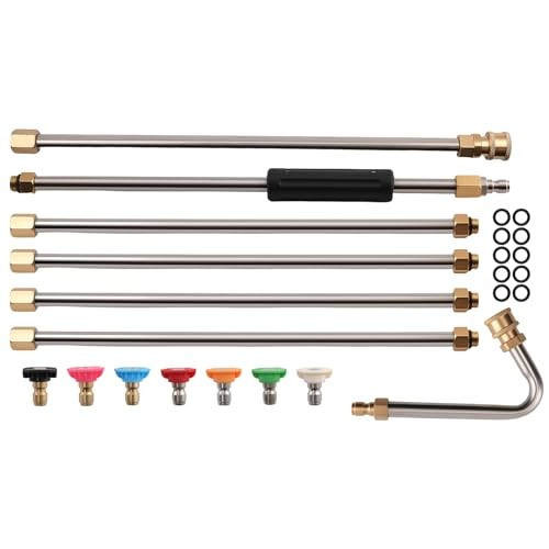 Pressure Washer Extension Wand for Gutter Cleaning With 7 Spray Nozzle Tips,
