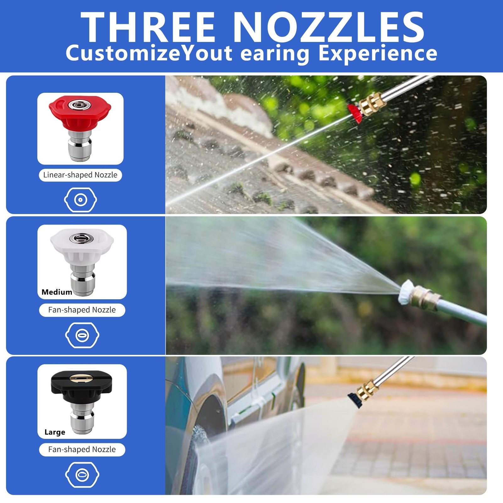 2026 Upgraded Jet Nozzle Power Washer for Garden Hose with 2 Different High-P…