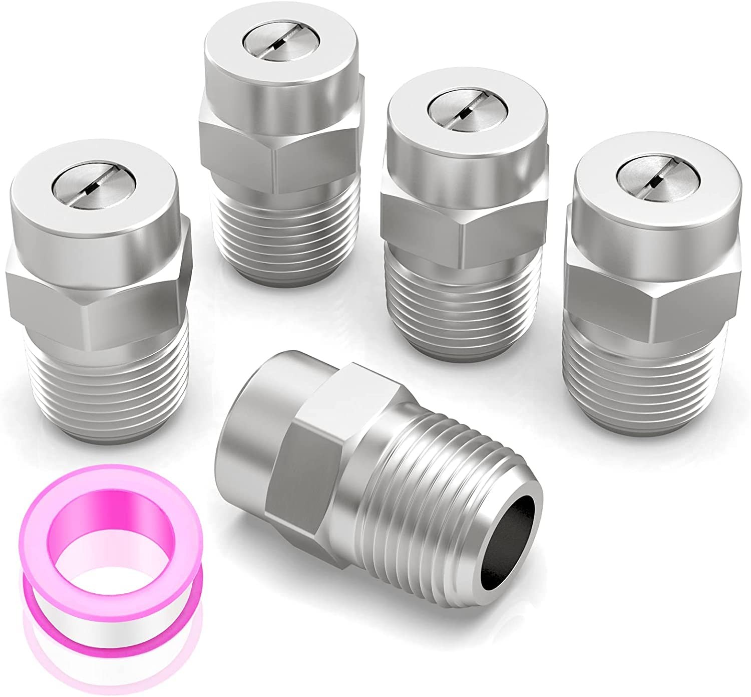 5 PCS 40 Degree Surface Cleaner Tips 1/4 Inch NPT 2.5 Orifice 4000 PSI