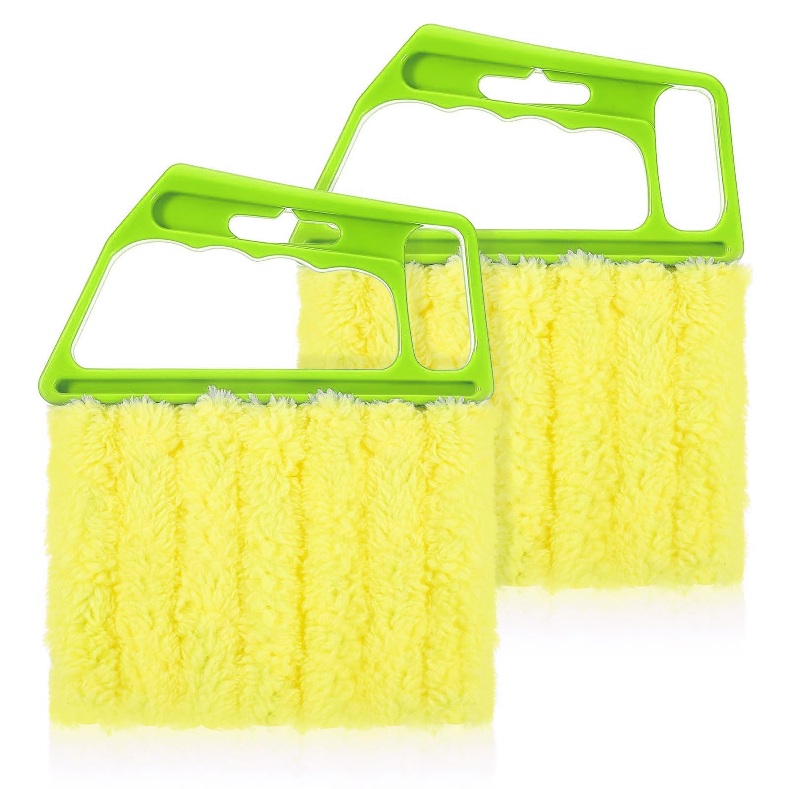 ZDSLASHES 2-Pack Microfiber Blind Cleaner Tools – 7-Finger Washable Green
