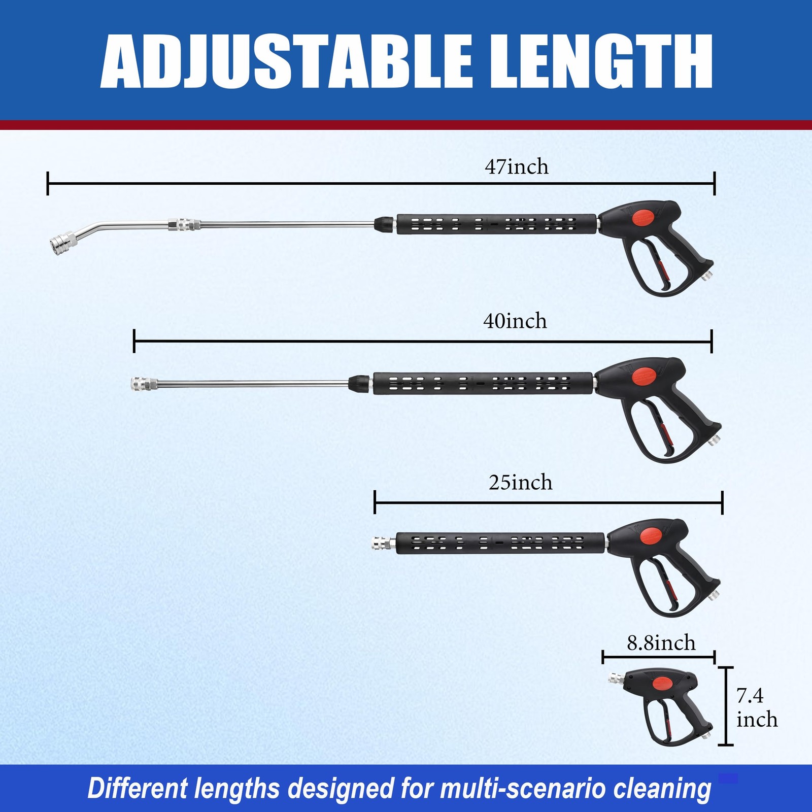 Pressure Washer with Extension Wand, 30 Degree Curved Rod, M22 15mm or M22 14…