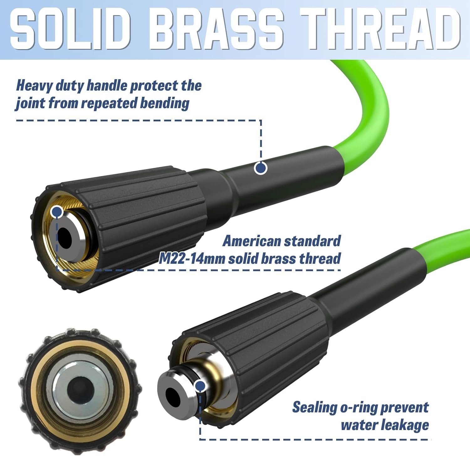 Durable 50FT High-Pressure PVC Hose – Kink Resistant for Efficient Home Cleaning