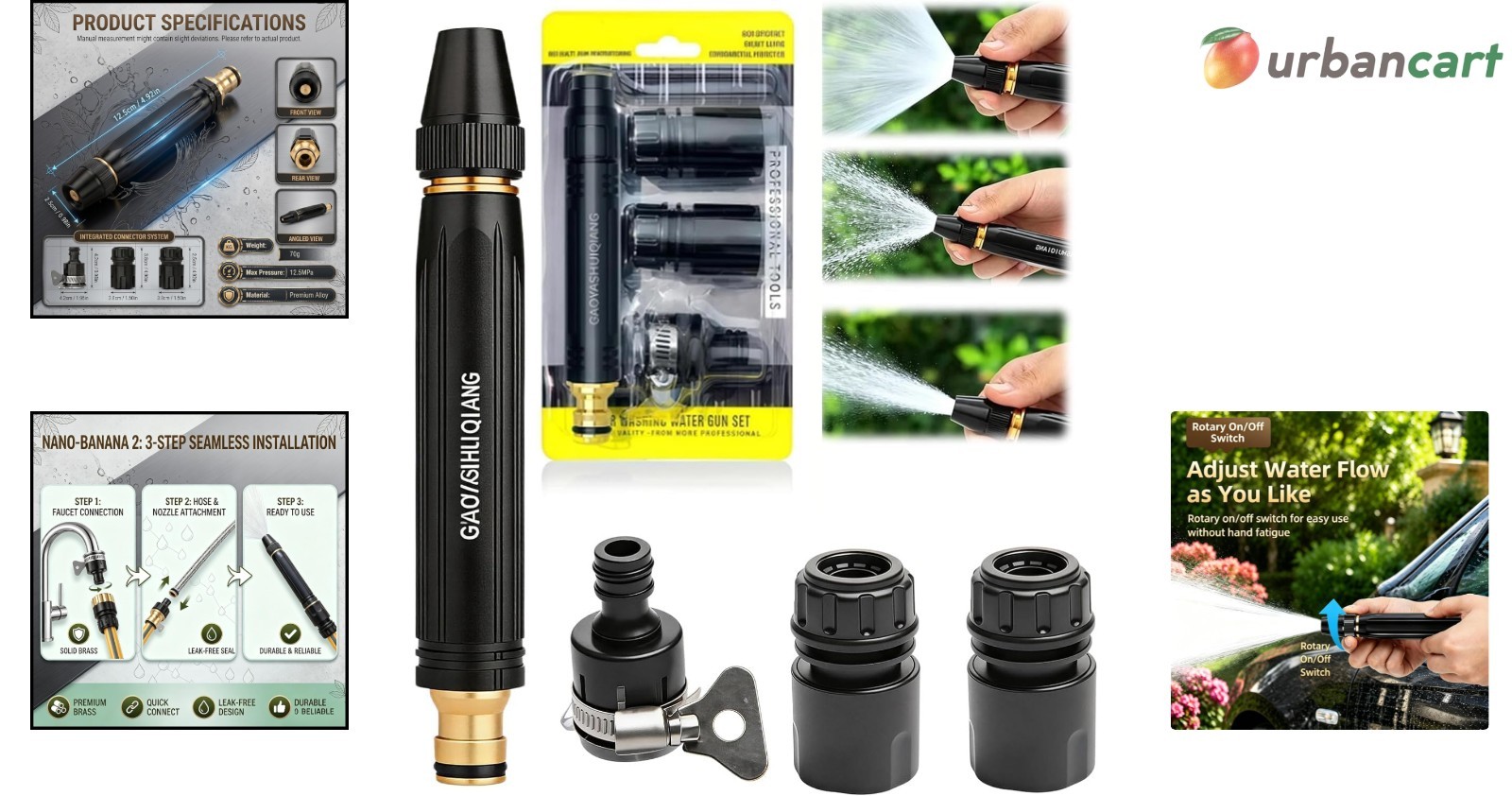 High-Pressure Multi-Mode Garden & Car Wash Nozzle Set