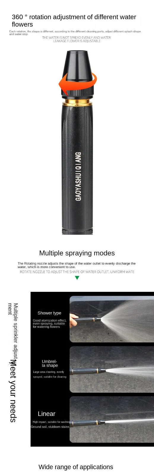 High Pressure Car Wash Water Gun Spray Nozzle Portable Washer for Auto