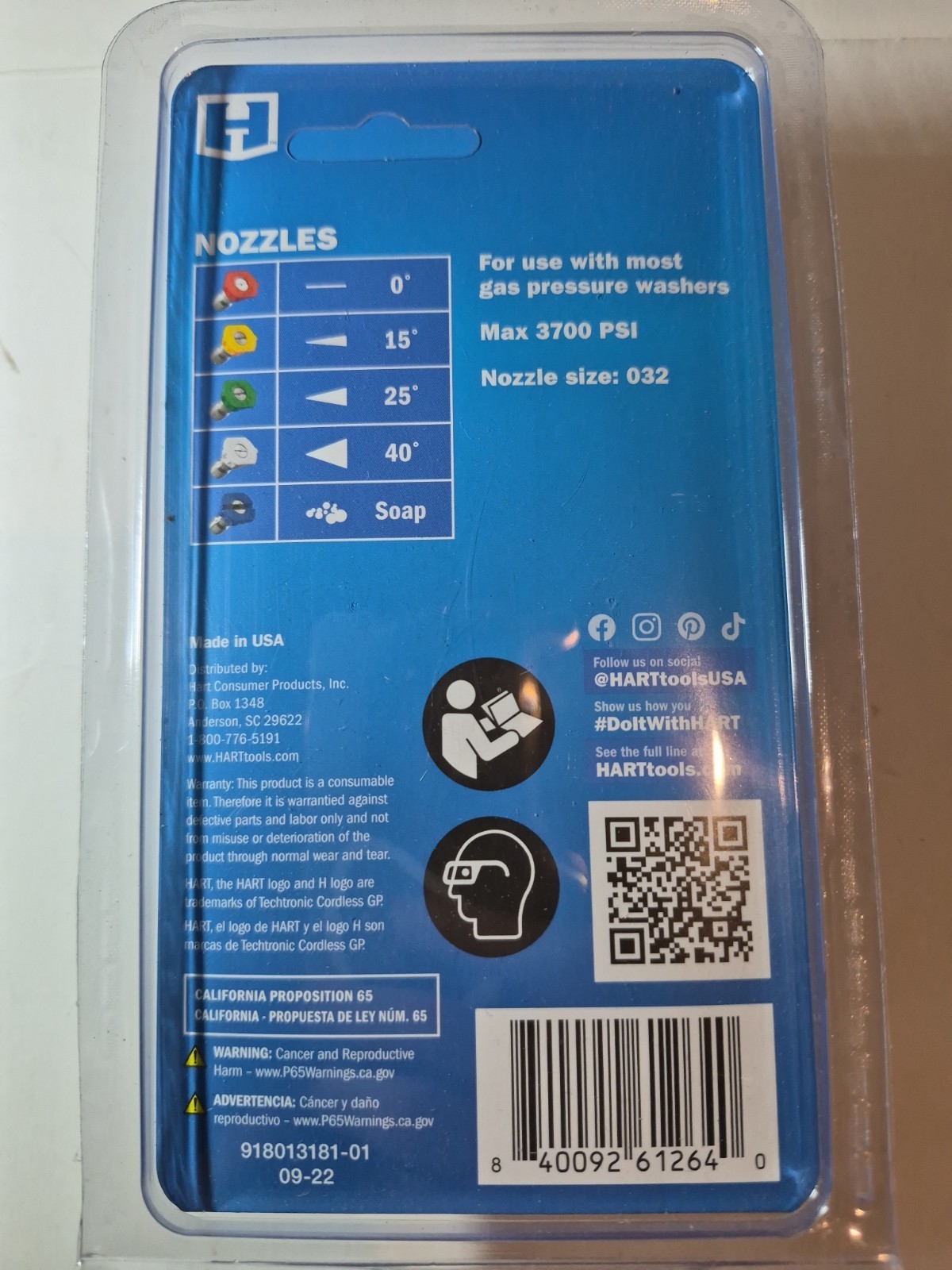 Hart Pressure Washer Nozzle Set 5-piece 3700 PSI