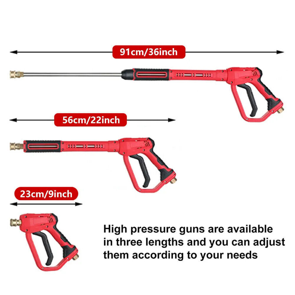 4000PSI High Pressure Car Power Washer Spray Gun Wand Lance Nozzle Tips Hose Kit