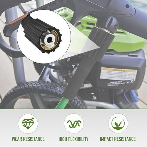 Universal Pressure Washer Hose 35FT, 3300 PSI M22/14 Fitting, Compatible with El