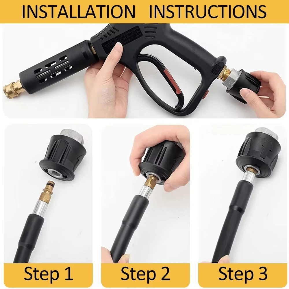 1pcs Pressure Washer Hose Connector Adapter M22 Female to Quick Socket – NEW