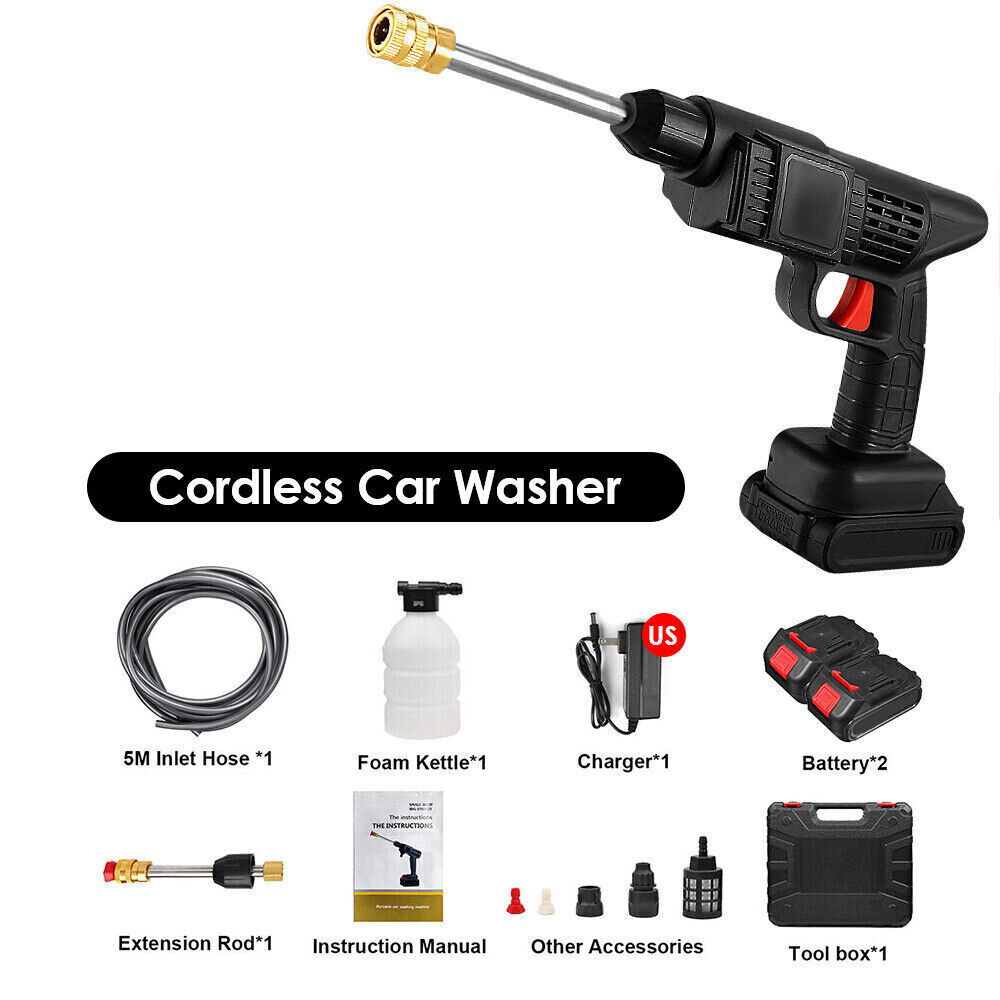 Cordless Electric High Pressure Water Spray Car Gun Portable Washer Cleaner Tool