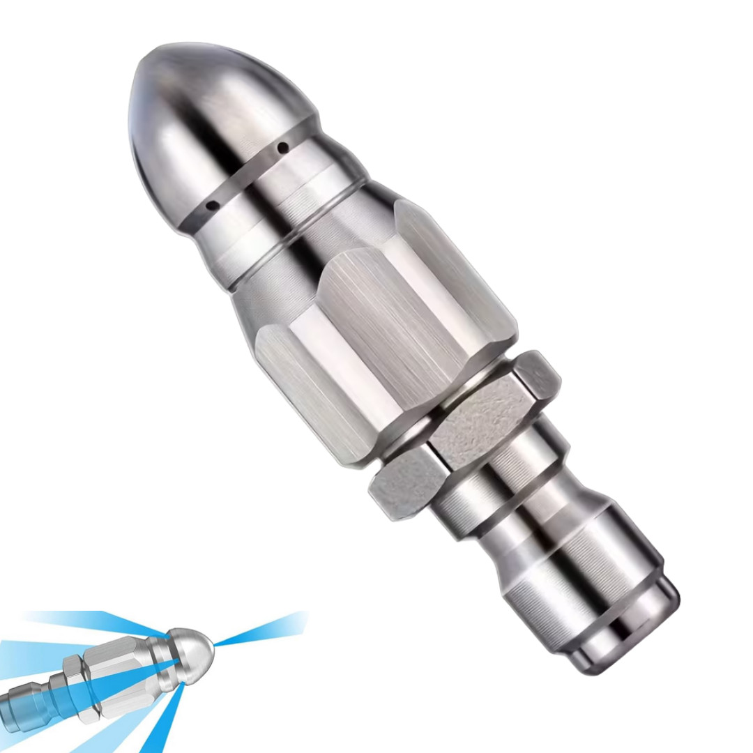 2× Pressure Washer Drain Sewer Cleaning Pipe Jetter Rotating Nozzle 1/4” Male