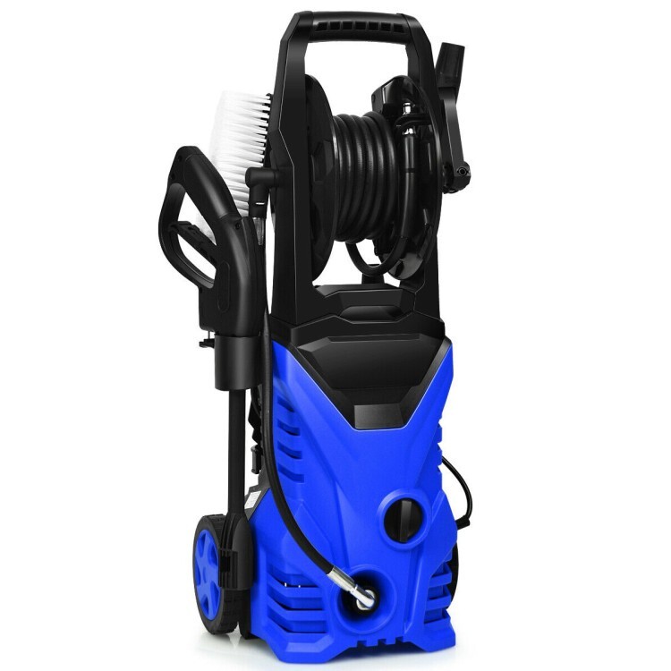 Costway 2030PSI Electric Pressure Washer Cleaner 1.7 GPM 1800W W/ Hose Reel Blue