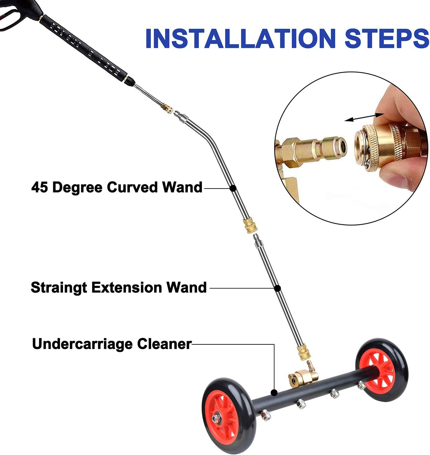 2-In-1 Undercarriage Pressure Washer Attachment, 16″ Pressure Washer Undercarria