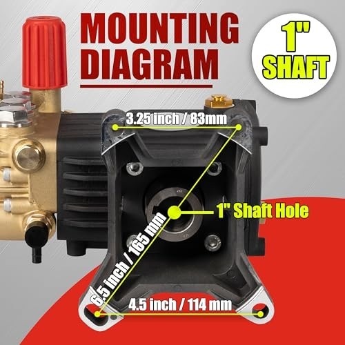 1″ Shaft Triplex Pressure Washer Pump 4200 PSI 4.2 GPM Replacement Power