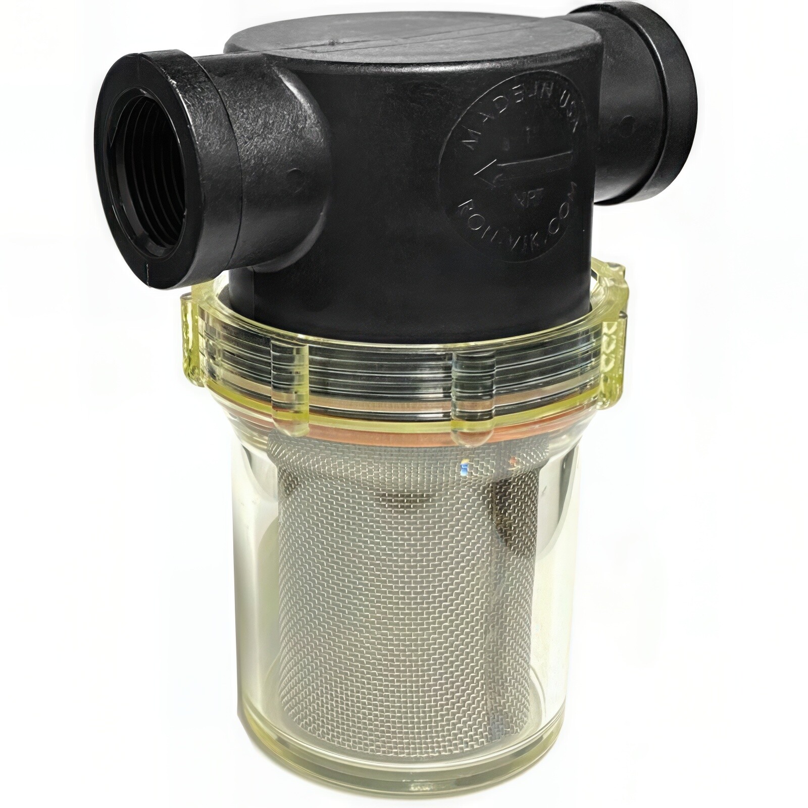 In-Line Can Filter, 1″ FPT 80-Mesh Clear Bowl for Pressure Washers