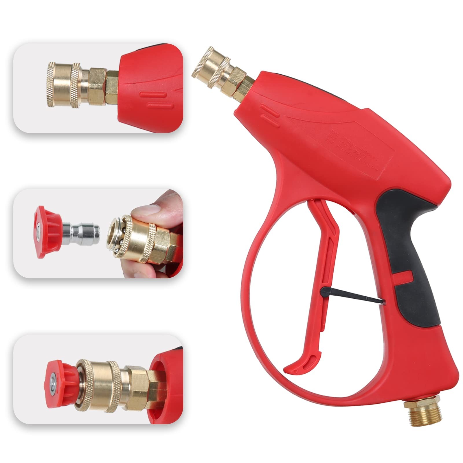 Short Pressure Washer Gun 3000 Psi 7 Inch Replacement Extension Curved Wand 5 No