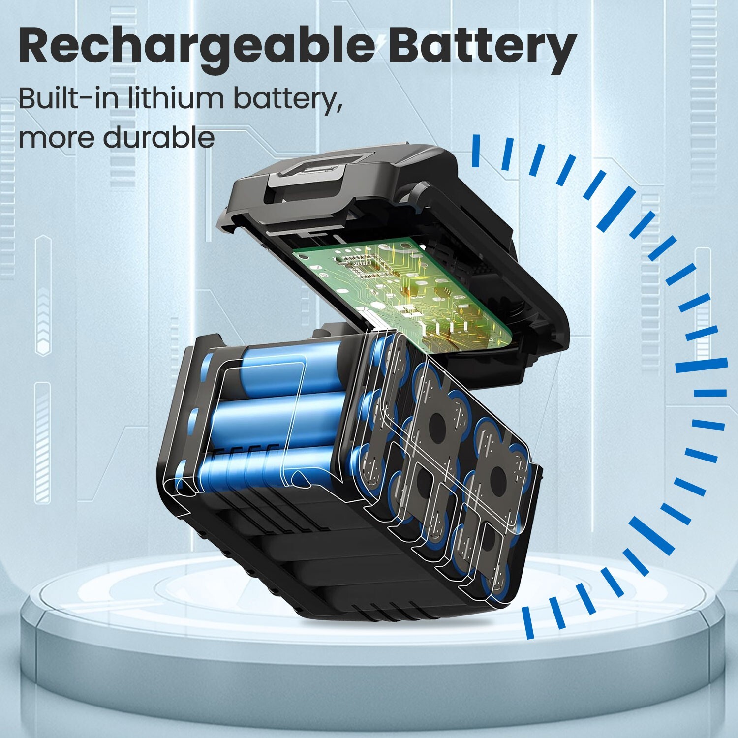 Cordless Portable Washer 21V Electric High Pressure Water Gun with 6-in-1 Spray
