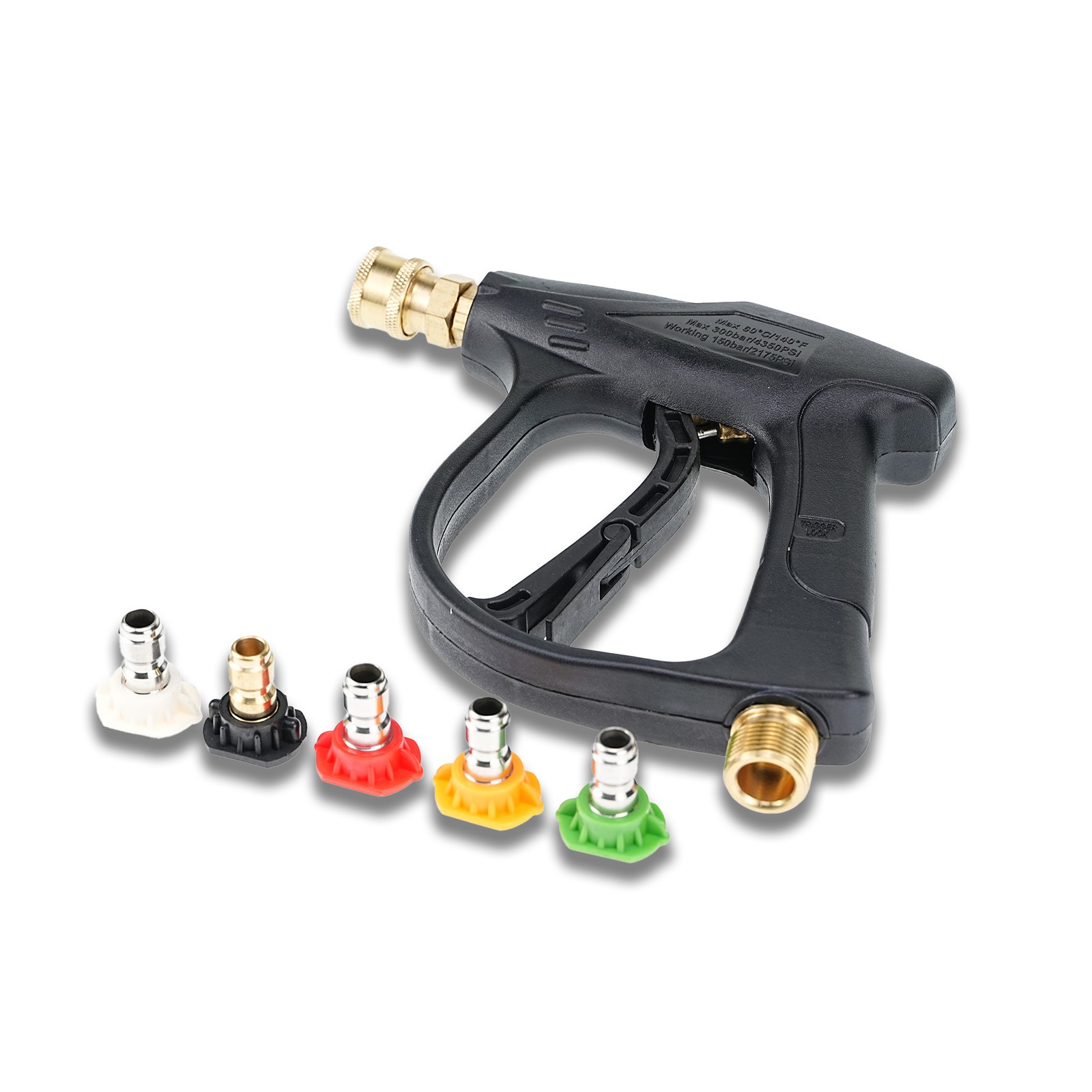 High Pressure Washer Gun 3000 PSI Max with 5 Color Quick Connect Nozzles