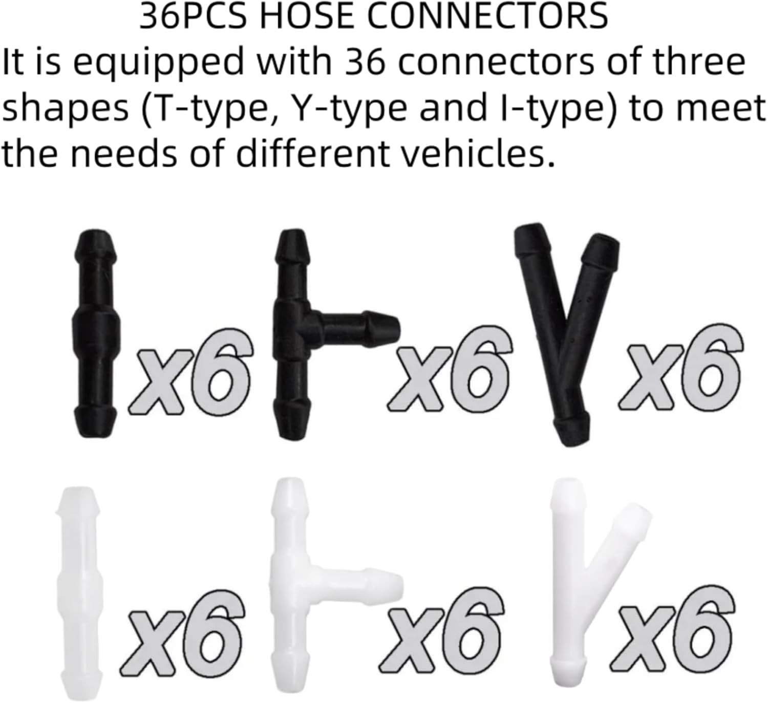 37Pcs Car Windshield Washer Hose Repair Kit – 5m/16.4ft Hose with 36 T/Y/I Conne