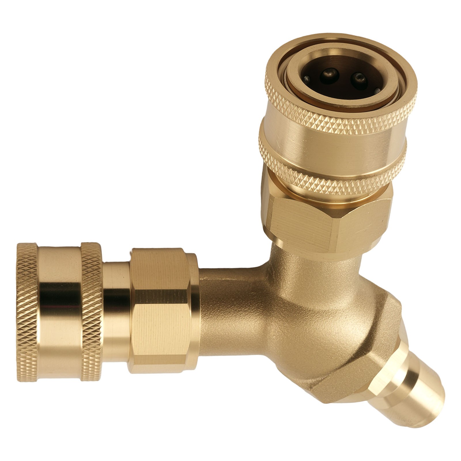 Brass Adapter Pressure Washer Tee Y-Shape Dual Gun 3/8” Quick Connect 5000 PSI