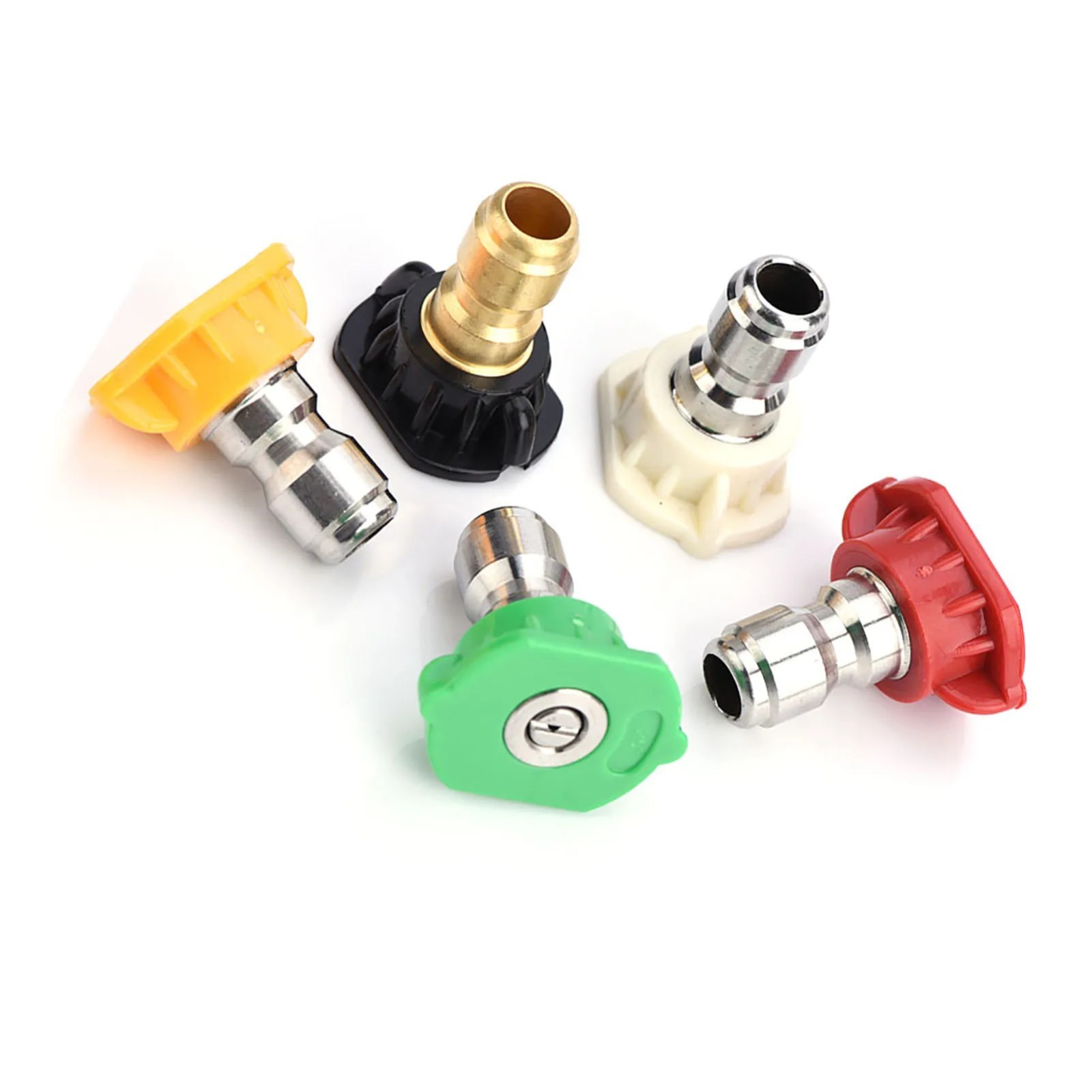 5PCS Pressure Washer Spray Nozzle Tips Set 0 15 25 40 Degree Soap Quick Connect!