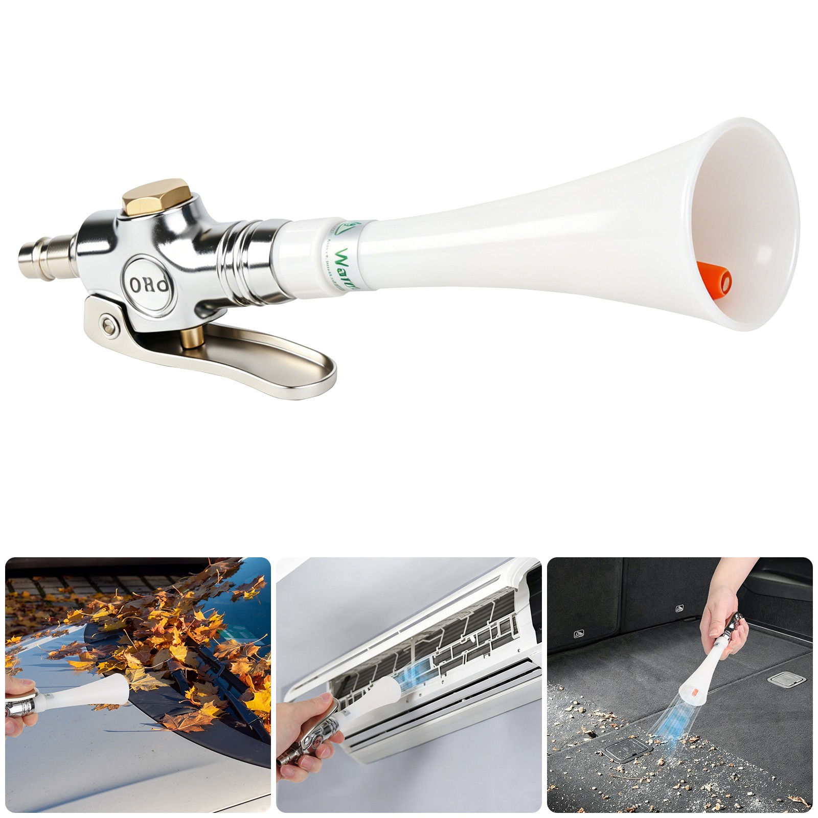 2-in-1 High-Pressure Car Cleaning Gun Nozzle Air Blow Interior Detailing Tool