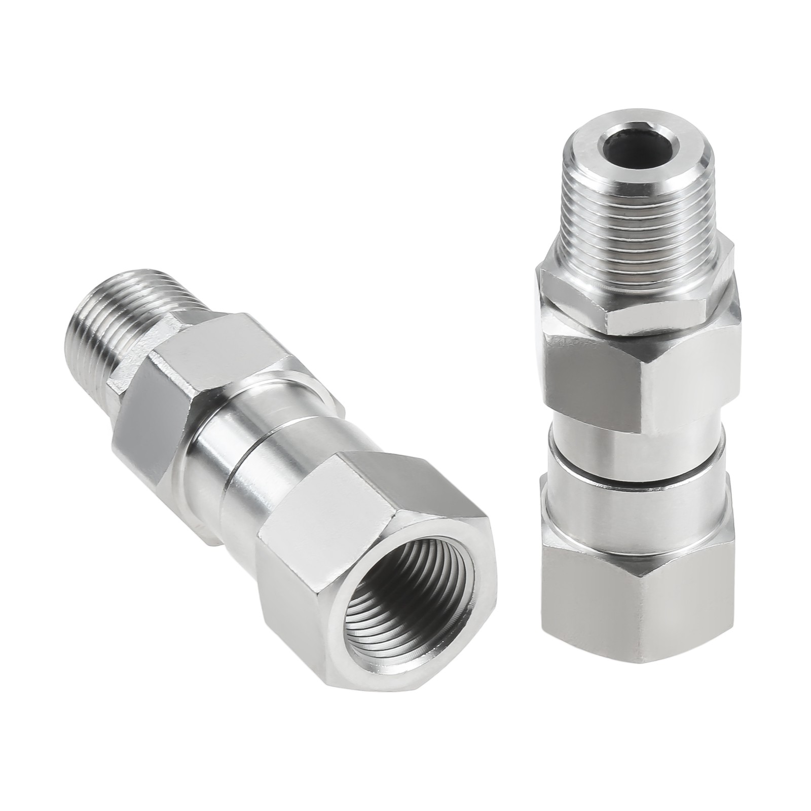 2Pc Stainless Steel 3/8″ NPT SSwivel Coupler For Pressure Washer Hose Fittings