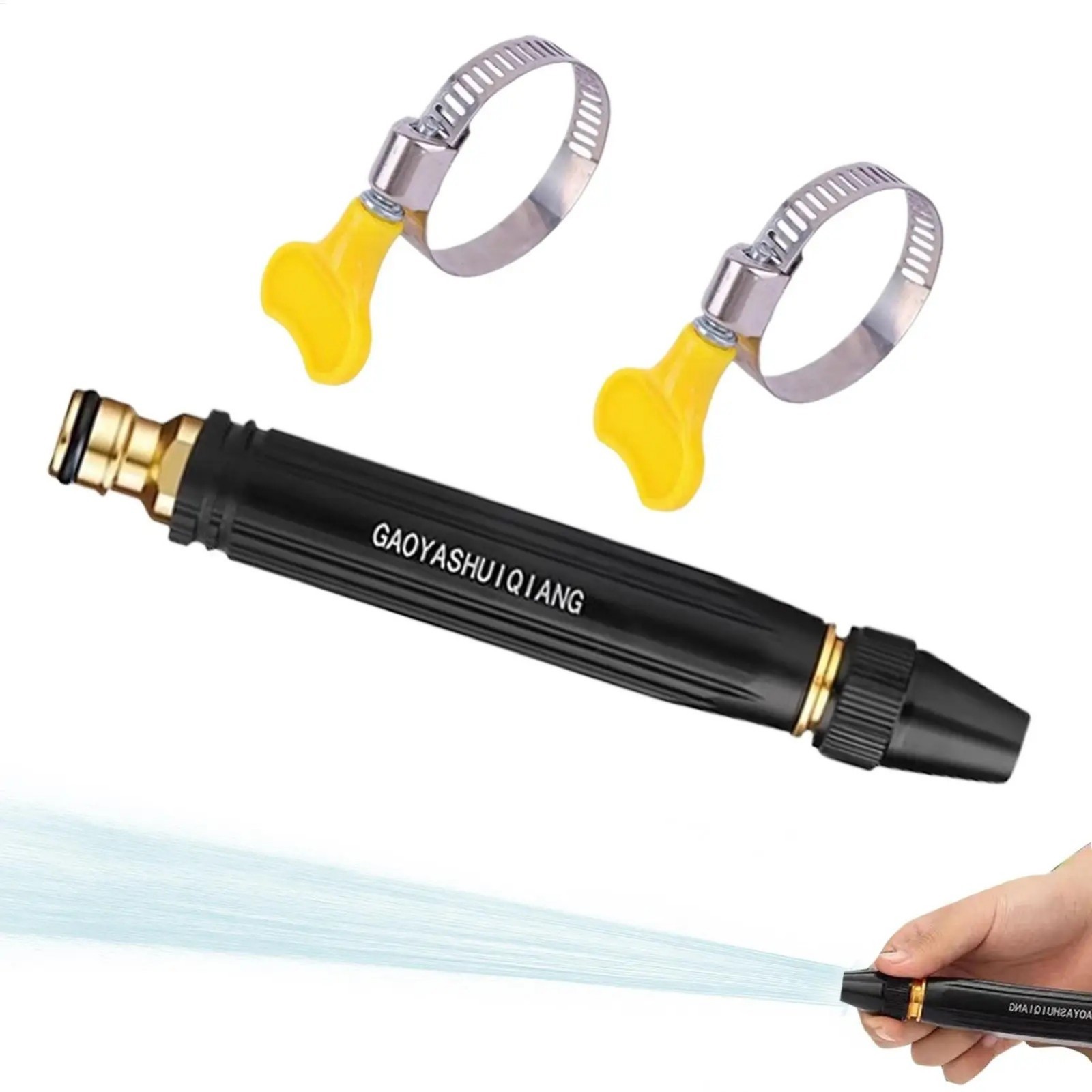 Brass High Pressure Water Spray Nozzle Garden Hose Car Wash Cleaning Tool